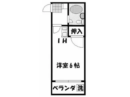 ベルトゥリー(ワンルーム/2階)の間取り写真