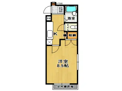 パレスハウス III(1K/1階)の間取り写真
