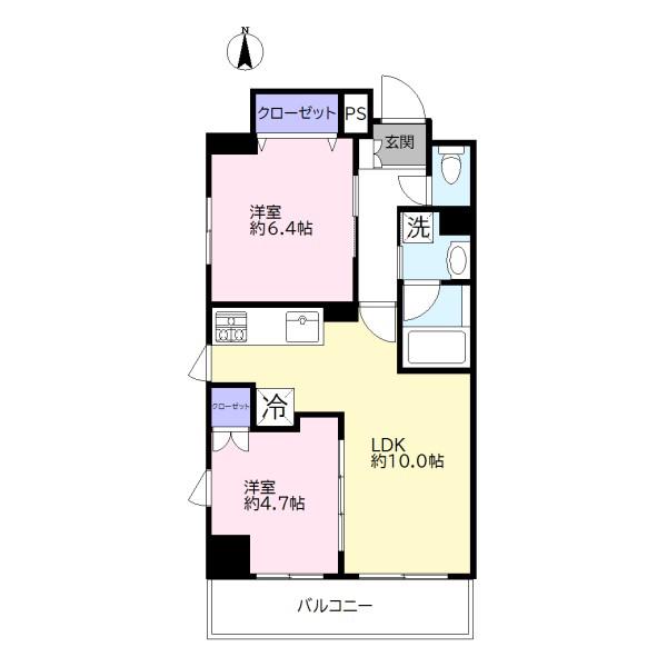 スカイファースト東砂(2LDK/4階)の間取り写真
