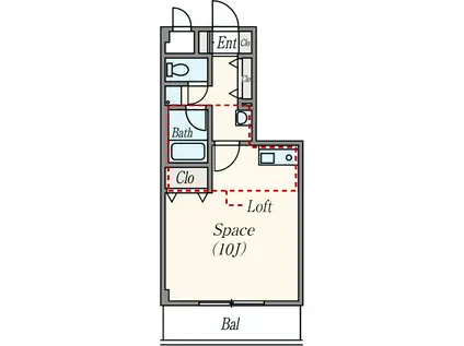 モンサンルージュ(1K/3階)の間取り写真