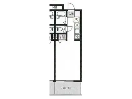 古橋ビル(ワンルーム/2階)の間取り写真