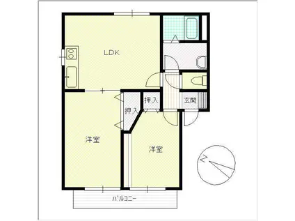 FOUR-LEAF(2LDK/1階)の間取り写真