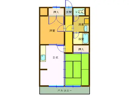 メゾンデエスポワール(2DK/5階)の間取り写真
