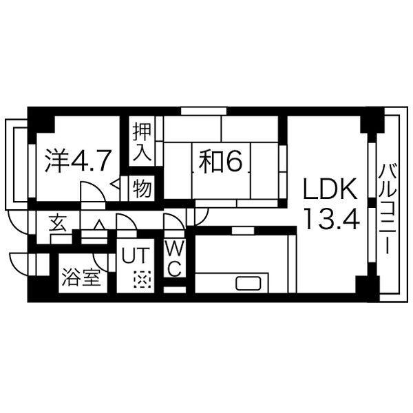 コンフォート長岡京(2LDK/3階)の間取り写真