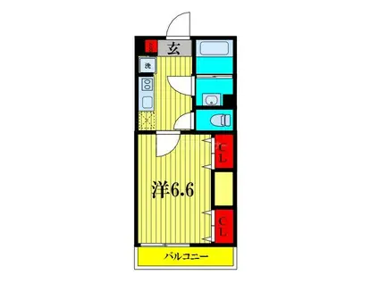 マリンパレス津田沼(1K/1階)の間取り写真