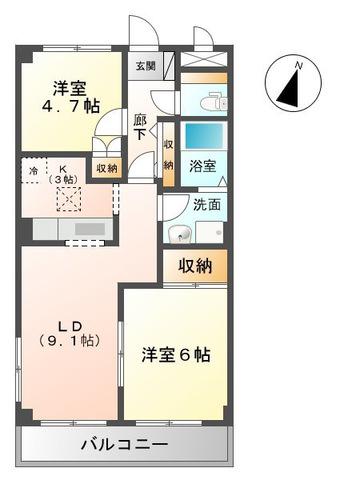 パールハイツ蘇我I(2LDK/1階)の間取り写真