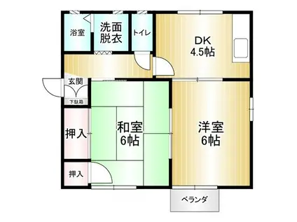 エムハイム(2DK/2階)の間取り写真