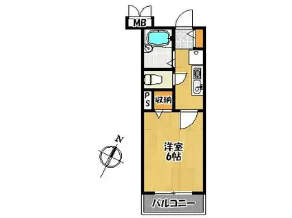 クレール加茂(ワンルーム/1階)の間取り写真