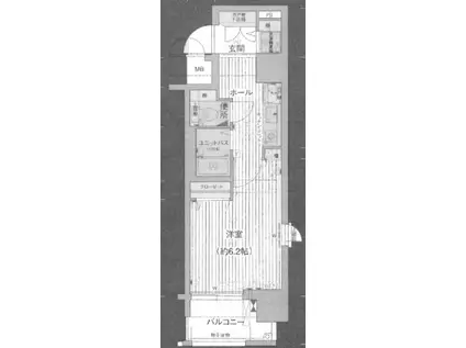 プレサンス大手前パークサイドII(1K/2階)の間取り写真