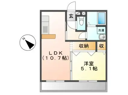 リベルテ(1LDK/3階)の間取り写真