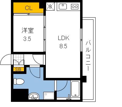 ALIVIO(1LDK/3階)の間取り写真