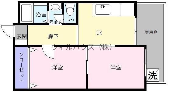 大栄マンション(2DK/1階)の間取り写真