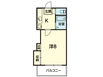 クレセントハイツ(1K/2階)の間取り写真