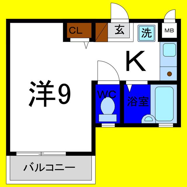 フルハウス(1K/2階)の間取り写真