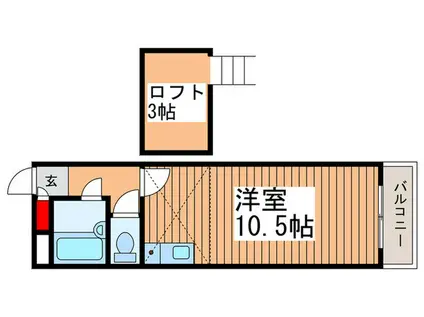 ツインズ立花(ワンルーム/1階)の間取り写真
