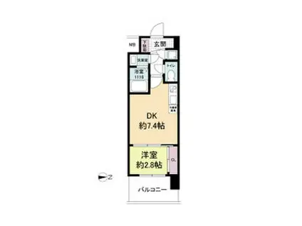 セレニテ江坂ミラク(1DK/3階)の間取り写真