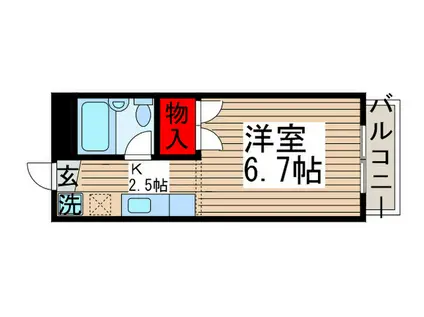 ウ・ボーヌンク石橋(1K/3階)の間取り写真