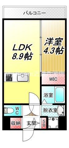 エスリード大阪平野プライム(1LDK/3階)の間取り写真