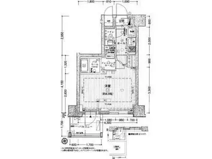エステムプラザ名古屋・栄プレミアム(1K/14階)の間取り写真