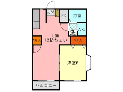 レイクシティC(1LDK/1階)の間取り写真