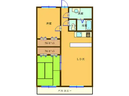 けやきハイツ(2LDK/3階)の間取り写真