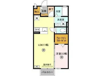 イル・ソーレ(1LDK/2階)の間取り写真