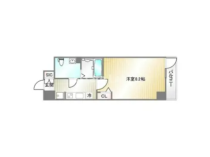 アドバンス神戸グルーブII(1K/6階)の間取り写真