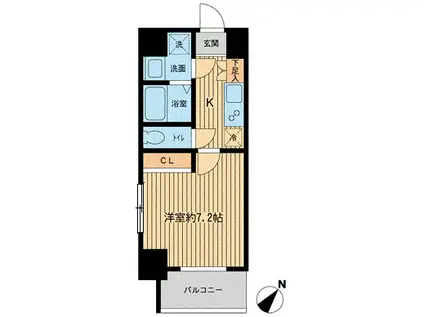 プライマルマチダ(1K/9階)の間取り写真