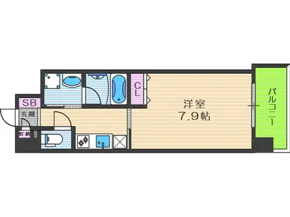 KHKコート西野田(1K/5階)の間取り写真