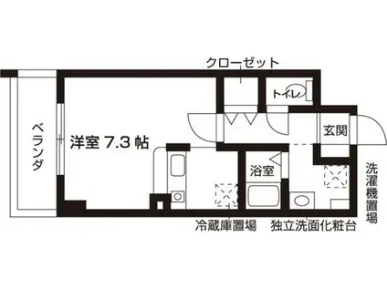 山の手ハウス(1K/6階)の間取り写真