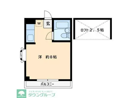 ランドヒルズ5(ワンルーム/3階)の間取り写真