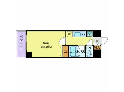 シティスパイア東大井(1K/3階)の間取り写真