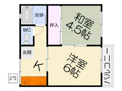 パナハイツ常盤(2K/2階)の間取り写真