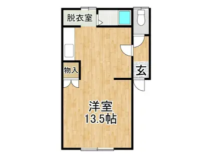 シュガータウンII(ワンルーム/1階)の間取り写真