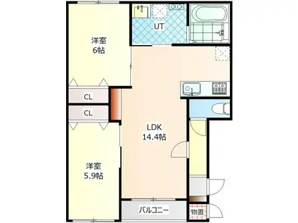 GRACIAS122(2LDK/3階)の間取り写真