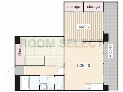 第2泰水堂ビル(2LDK/4階)の間取り写真
