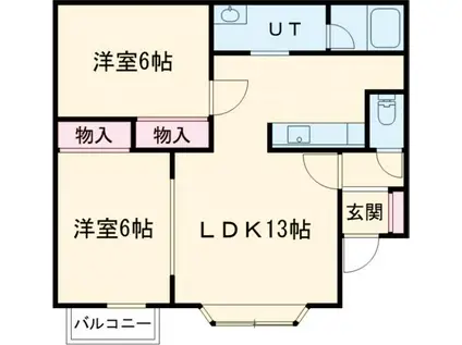 ウェルネス(2LDK/1階)の間取り写真