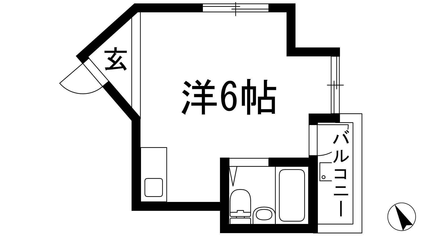 サンパレスマンション(1K/2階)の間取り写真