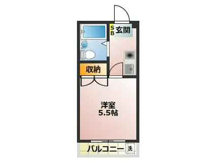 ホワイトハイツ(1K/1階)の間取り写真