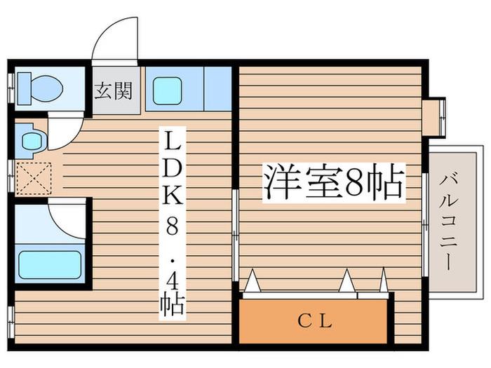ジョーヌ駈上(1LDK/2階)の間取り写真