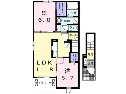 リンク B(2LDK/2階)の間取り写真