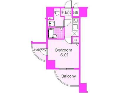 ハーモニーレジデンス横浜(1K/4階)の間取り写真