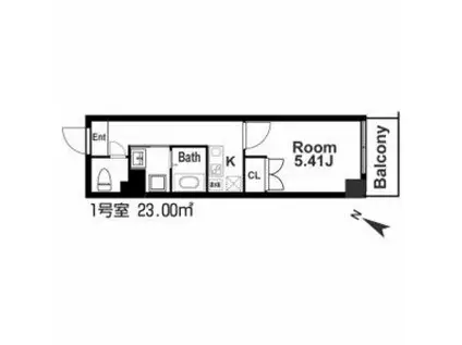 みおつくし江戸堀(1K/8階)の間取り写真