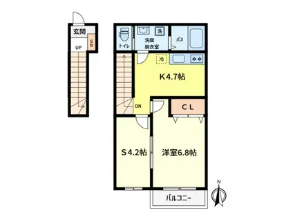 CASE FELICE(1SK/2階)の間取り写真