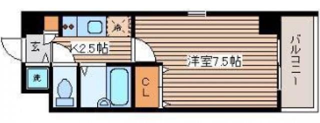 EFT広瀬北町(1K/3階)の間取り写真