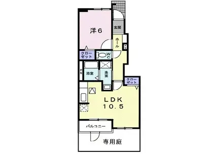 フェニックス(1LDK/1階)の間取り写真