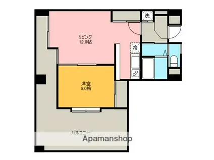 アーバンパーク水前寺公園(1LDK/6階)の間取り写真