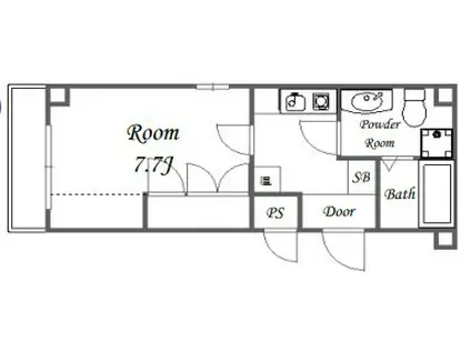 エポック弓木(1K/2階)の間取り写真