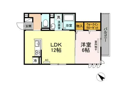 セジュールTOM(1LDK/2階)の間取り写真