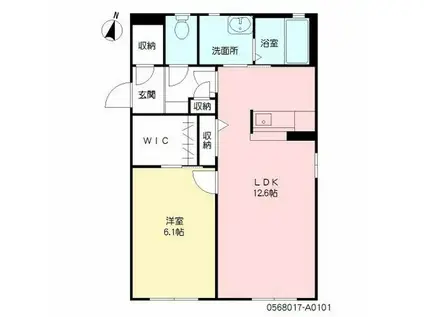 ストリーム(1LDK/1階)の間取り写真